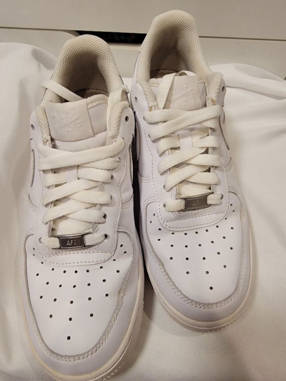Nike Air Force 1 Low Triple White Leather Sneakers